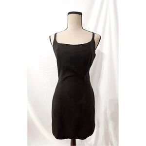JR's Dresses Mini Dress | Black Linen Vintage 90s